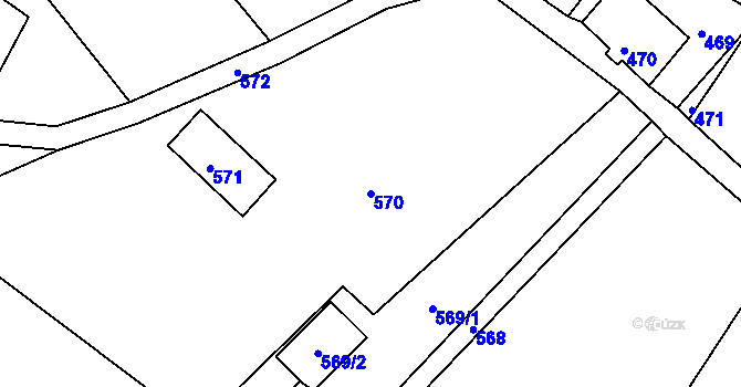Parcela st. 570 v KÚ Studánka u Rumburku, Katastrální mapa