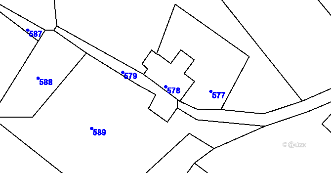 Parcela st. 578 v KÚ Studánka u Rumburku, Katastrální mapa