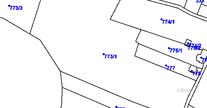 Parcela st. 773/1 v KÚ Studánka u Rumburku, Katastrální mapa