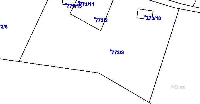 Parcela st. 773/3 v KÚ Studánka u Rumburku, Katastrální mapa