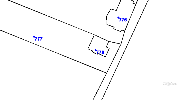 Parcela st. 778 v KÚ Studánka u Rumburku, Katastrální mapa