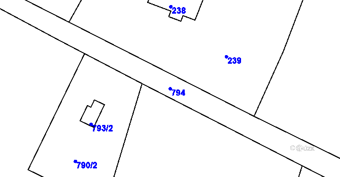 Parcela st. 794 v KÚ Studánka u Rumburku, Katastrální mapa
