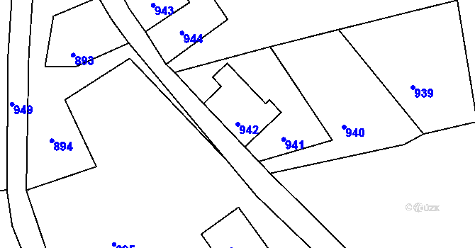 Parcela st. 942 v KÚ Studánka u Rumburku, Katastrální mapa