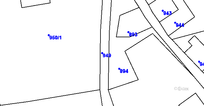 Parcela st. 949 v KÚ Studánka u Rumburku, Katastrální mapa