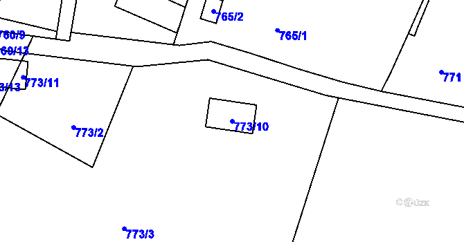 Parcela st. 773/10 v KÚ Studánka u Rumburku, Katastrální mapa