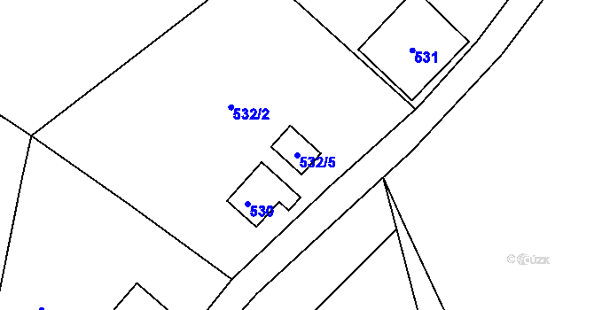Parcela st. 532/5 v KÚ Studánka u Rumburku, Katastrální mapa