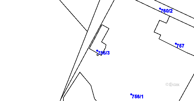 Parcela st. 756/3 v KÚ Studánka u Rumburku, Katastrální mapa