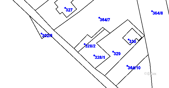 Parcela st. 328/2 v KÚ Studánka u Rumburku, Katastrální mapa