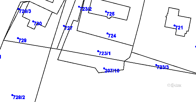 Parcela st. 723/1 v KÚ Studánka u Rumburku, Katastrální mapa