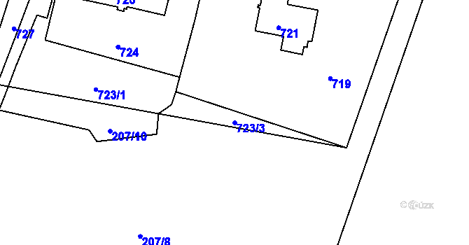 Parcela st. 723/3 v KÚ Studánka u Rumburku, Katastrální mapa