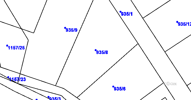 Parcela st. 935/8 v KÚ Studená, Katastrální mapa