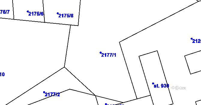 Parcela st. 2177/1 v KÚ Studená, Katastrální mapa