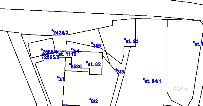 Parcela st. 1113 v KÚ Studená, Katastrální mapa