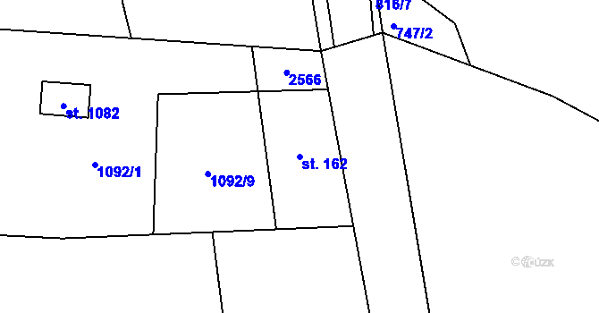 Parcela st. 162 v KÚ Studená, Katastrální mapa