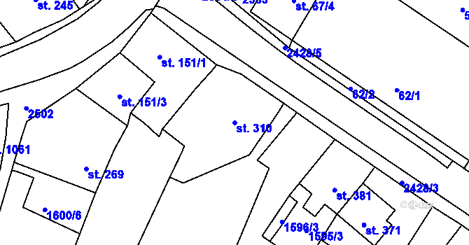 Parcela st. 310 v KÚ Studená, Katastrální mapa