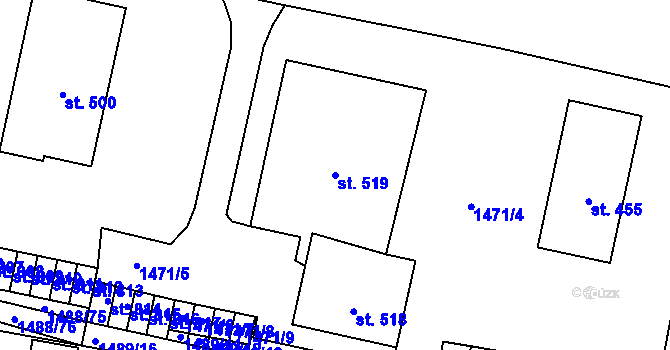 Parcela st. 519 v KÚ Studená, Katastrální mapa