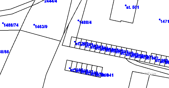 Parcela st. 792 v KÚ Studená, Katastrální mapa
