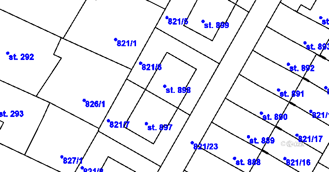 Parcela st. 898 v KÚ Studená, Katastrální mapa
