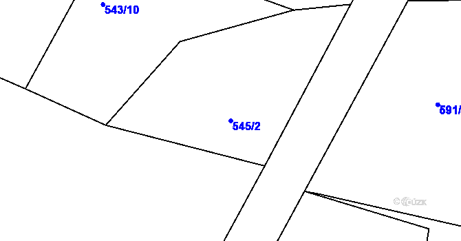 Parcela st. 545/2 v KÚ Studená, Katastrální mapa