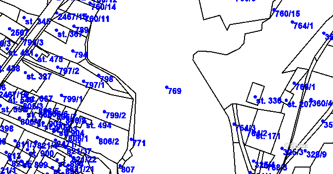Parcela st. 769 v KÚ Studená, Katastrální mapa