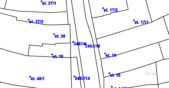 Parcela st. 2467/18 v KÚ Studená, Katastrální mapa