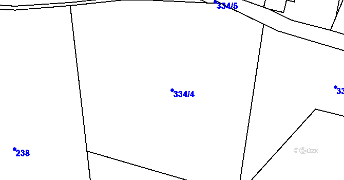 Parcela st. 334/4 v KÚ Bušín u Studené Loučky, Katastrální mapa