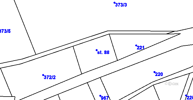 Parcela st. 88 v KÚ Studená Loučka, Katastrální mapa