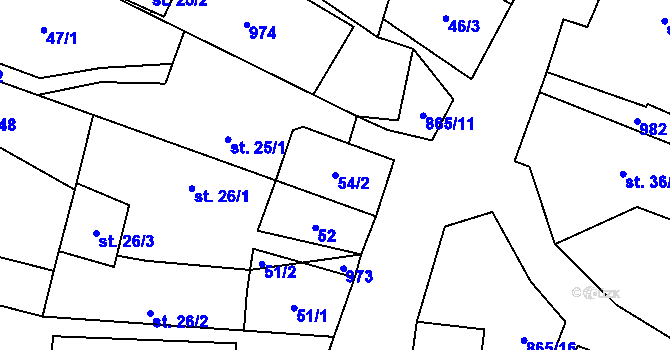 Parcela st. 54/2 v KÚ Studená Loučka, Katastrální mapa