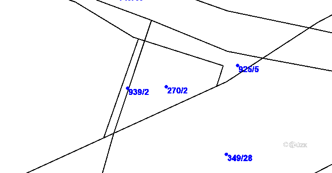 Parcela st. 270/2 v KÚ Studená Loučka, Katastrální mapa