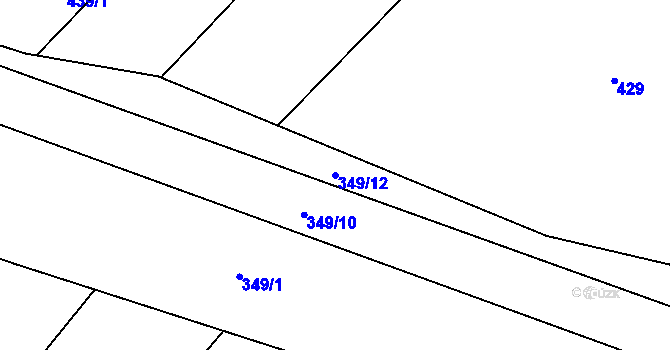 Parcela st. 349/12 v KÚ Studená Loučka, Katastrální mapa