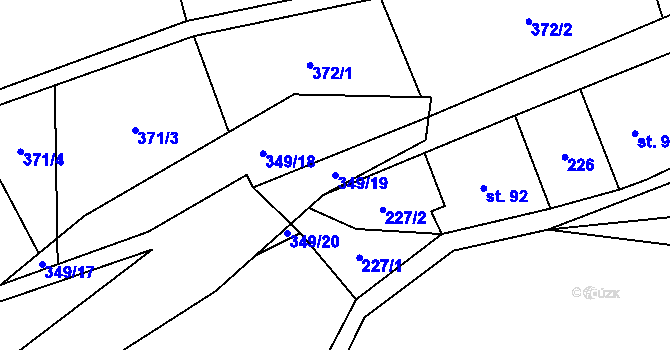 Parcela st. 349/19 v KÚ Studená Loučka, Katastrální mapa