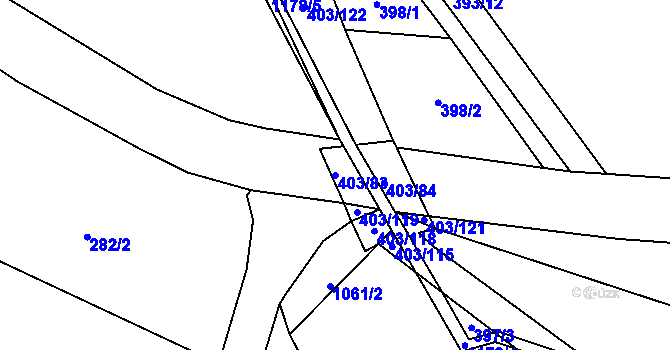 Parcela st. 403/83 v KÚ Martinice v Krkonoších, Katastrální mapa
