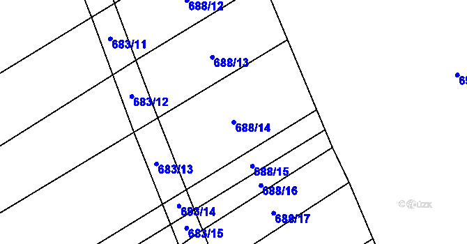 Parcela st. 688/14 v KÚ Martinice v Krkonoších, Katastrální mapa