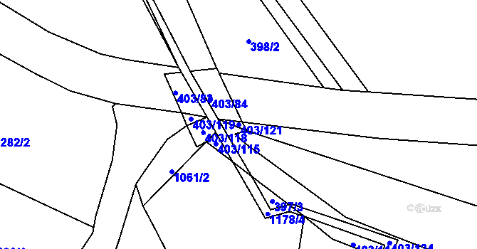 Parcela st. 403/121 v KÚ Martinice v Krkonoších, Katastrální mapa