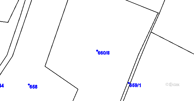 Parcela st. 660/8 v KÚ Martinice v Krkonoších, Katastrální mapa