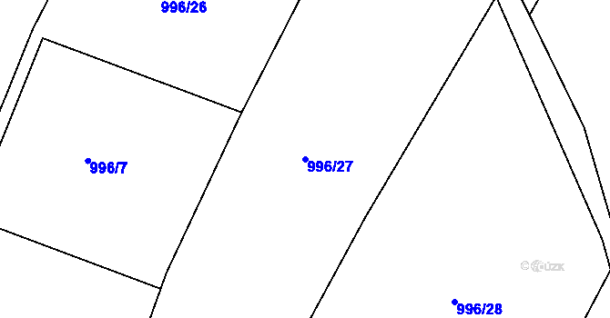 Parcela st. 996/27 v KÚ Rovnáčov, Katastrální mapa