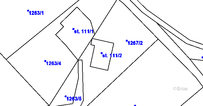 Parcela st. 111/2 v KÚ Studenec u Horek, Katastrální mapa