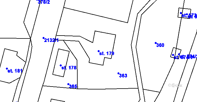 Parcela st. 179 v KÚ Studenec u Horek, Katastrální mapa