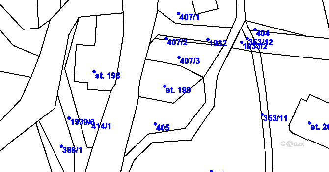 Parcela st. 199 v KÚ Studenec u Horek, Katastrální mapa