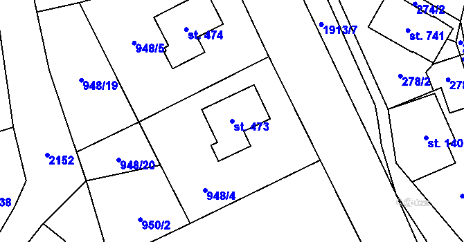Parcela st. 473 v KÚ Studenec u Horek, Katastrální mapa