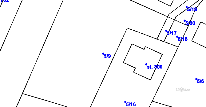 Parcela st. 5/9 v KÚ Studenec u Horek, Katastrální mapa