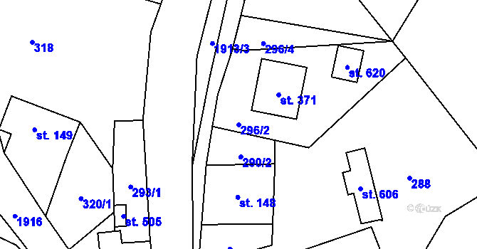 Parcela st. 296/2 v KÚ Studenec u Horek, Katastrální mapa