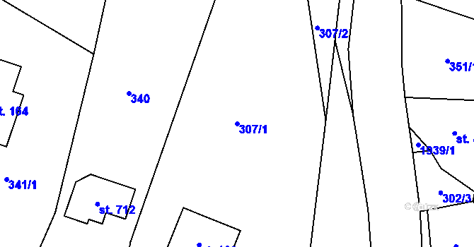 Parcela st. 307/1 v KÚ Studenec u Horek, Katastrální mapa