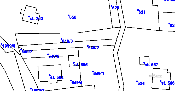 Parcela st. 649/2 v KÚ Studenec u Horek, Katastrální mapa