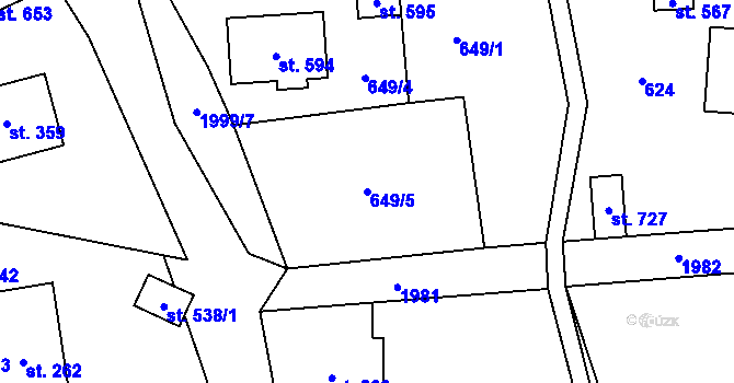 Parcela st. 649/5 v KÚ Studenec u Horek, Katastrální mapa
