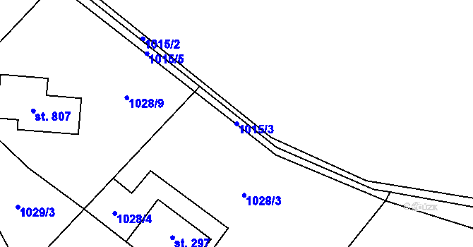 Parcela st. 1015/3 v KÚ Studenec u Horek, Katastrální mapa