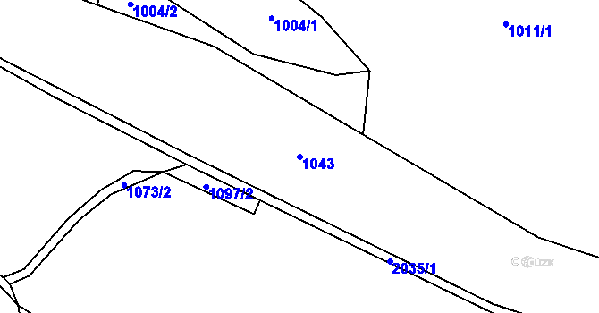 Parcela st. 1043 v KÚ Studenec u Horek, Katastrální mapa