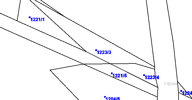 Parcela st. 1223/3 v KÚ Studenec u Horek, Katastrální mapa