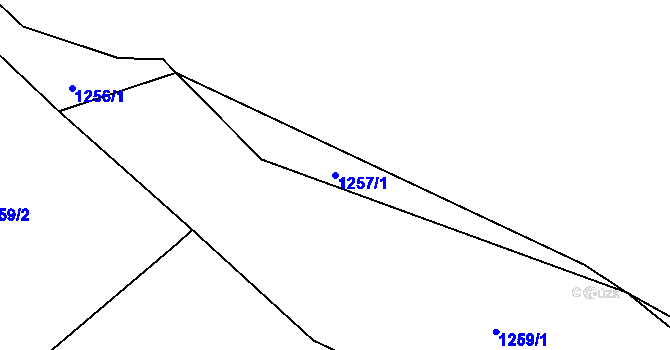 Parcela st. 1257/1 v KÚ Studenec u Horek, Katastrální mapa