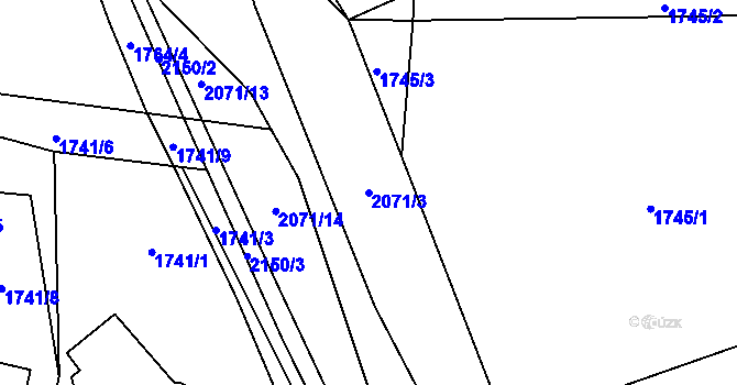 Parcela st. 2071/3 v KÚ Studenec u Horek, Katastrální mapa